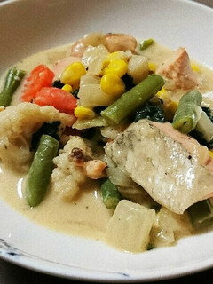 牛乳が少なくても鮭と野菜のクリーム煮♪-レシピのメイン写真