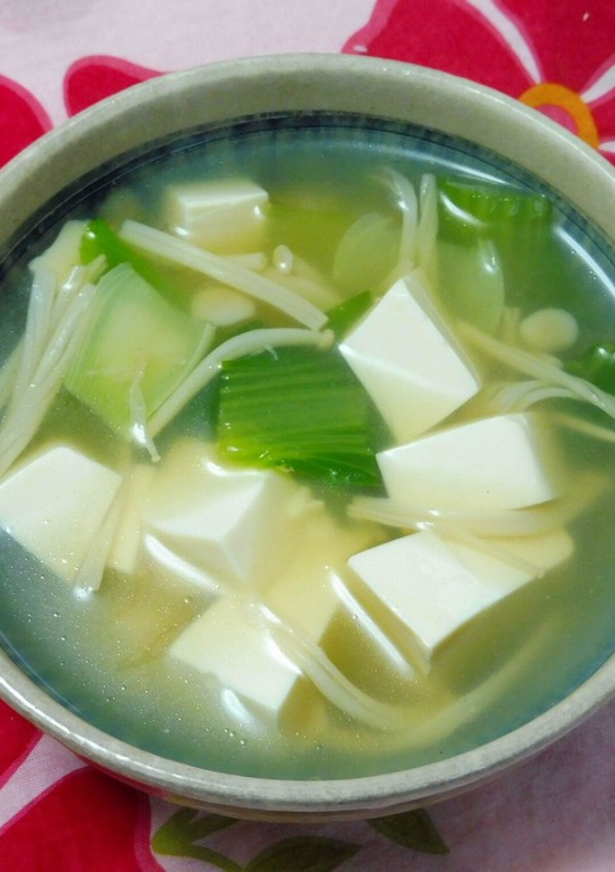 簡単！青梗菜の朝食スープ-レシピのメイン写真
