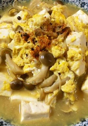 あごだしつゆで、豆腐ときのこの卵とじ~♪-レシピのメイン写真