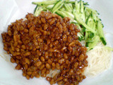 納豆でジャージャー素麺