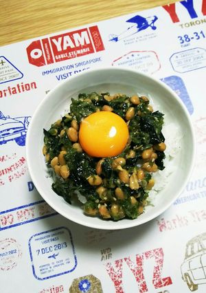お月見納豆めかぶ丼-レシピのメイン写真