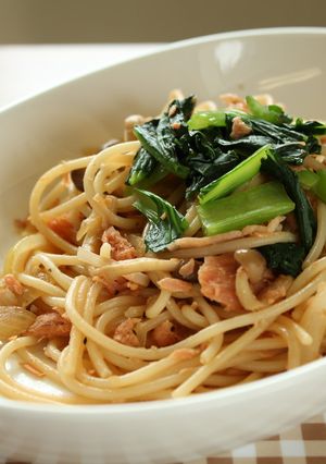 使い切りレシピ★さけときのこのスパゲティ-レシピのメイン写真