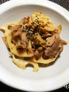 蓮根と豚肉のポン酢炒め-レシピのメイン写真