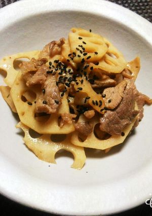 蓮根と豚肉のポン酢炒め-レシピのメイン写真