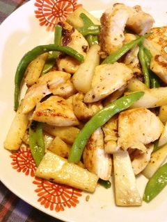 塩麹で鶏胸肉と山芋、インゲンの炒めもの-レシピのメイン写真