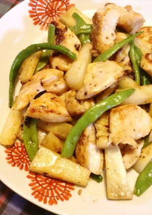 塩麹で鶏胸肉と山芋、インゲンの炒めもの-レシピのメイン写真