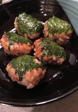 大葉の鳥ひき肉ハンバーグ-レシピのメイン写真