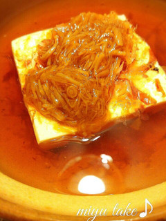 出汁豆腐のなめ茸乗せ♪麺つゆで♡-レシピのメイン写真