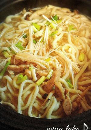 キノコと生姜の味噌うどん♪温まる〜♪-レシピのメイン写真