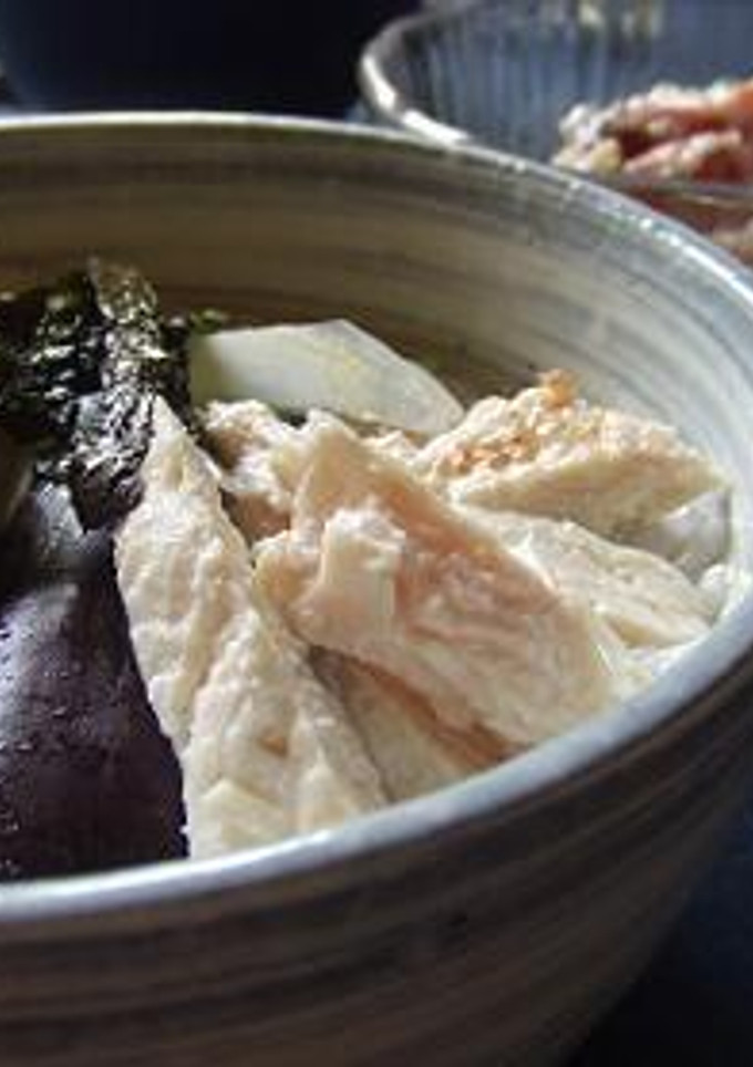 蒸し鶏と茄子の冷たい梅ｺﾞﾏ茶漬け-レシピのメイン写真