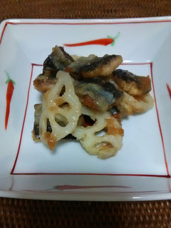 秋刀魚と蓮根揚げの梅酢和え-レシピのメイン写真