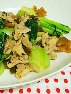 搾菜とチンゲン菜の豚肉炒め-レシピのメイン写真