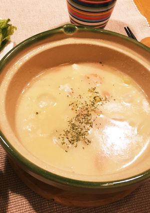 わける派♪ひとり鍋ホワイトシチュー-レシピのメイン写真