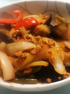 ナスの挽肉炒め(大豆のお肉使用)-レシピのメイン写真