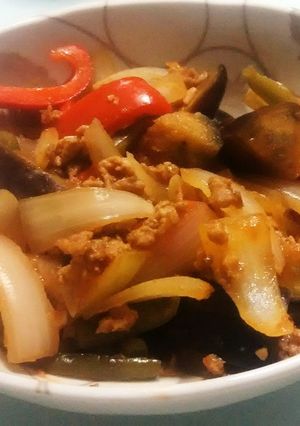 ナスの挽肉炒め(大豆のお肉使用)-レシピのメイン写真