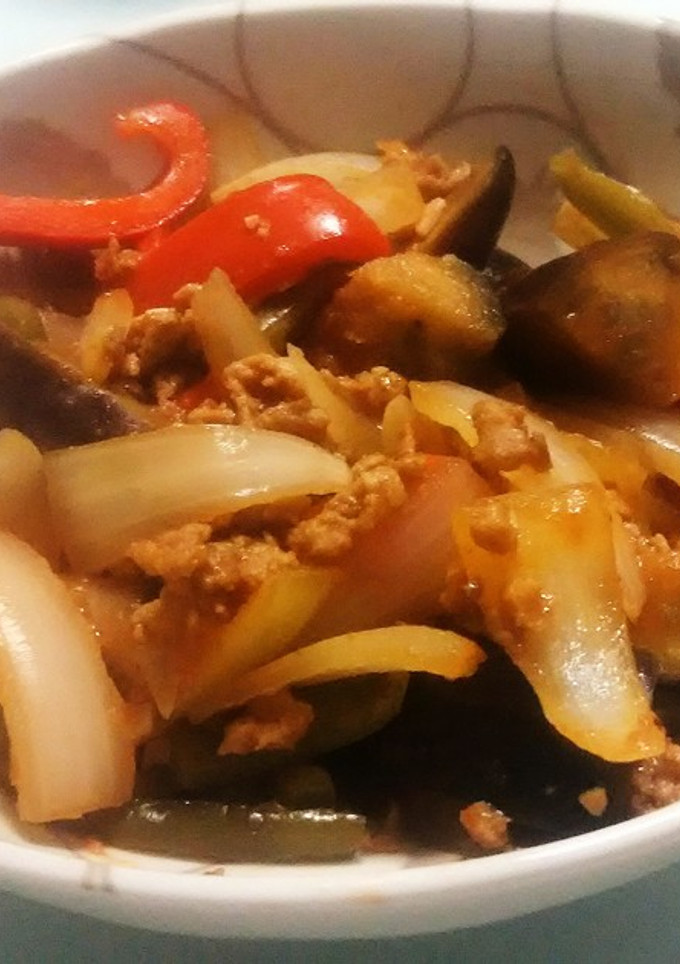 ナスの挽肉炒め(大豆のお肉使用)-レシピのメイン写真