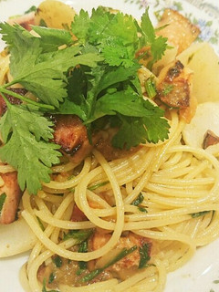 かぶとパクチーの梅和風パスタ-レシピのメイン写真