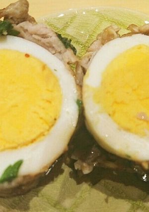 ゆでたまごのパクチー肉巻き-レシピのメイン写真