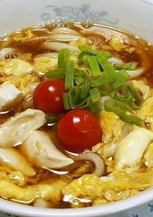 鶏とトマトの玉子あんかけうどん-レシピのメイン写真