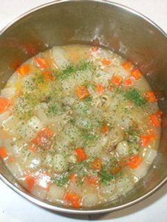 簡単スープ煮♪ホタテ缶と大根の優しい味-レシピのメイン写真
