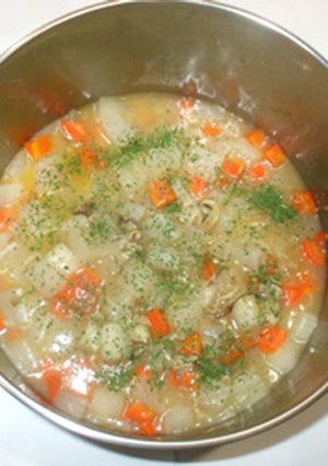 簡単スープ煮♪ホタテ缶と大根の優しい味-レシピのメイン写真