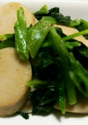魚肉ソーセージほうれん草炒め☝簡単美味し-レシピのメイン写真