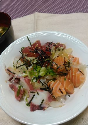 超簡単!!10分で完成*豪華3色ポキ丼♪-レシピのメイン写真