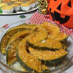 รูปของ かぼちゃの渦巻チェダーチーズ焼き♪