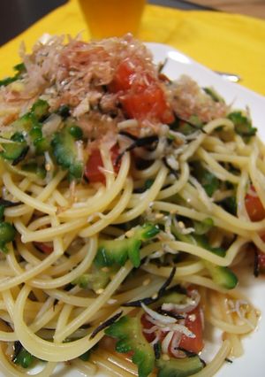ゴーヤとしらすの冷たいパスタ-レシピのメイン写真