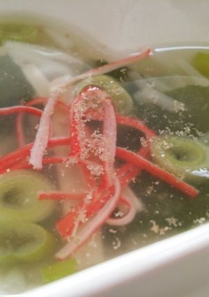 ダシダde白ねぎ＆もやし入りわかめスープ-レシピのメイン写真