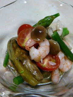 簡単!焼きなすとプリプリえびマリネ-レシピのメイン写真
