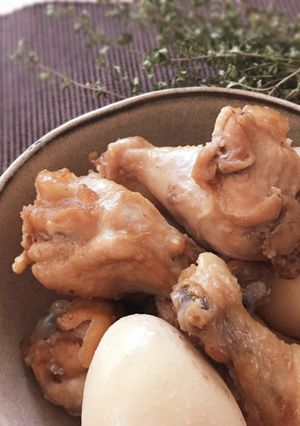 調味料二つ♡手羽元のニンニク煮込み-レシピのメイン写真