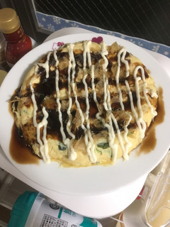 レンジでお好み焼き風 糖質制限-レシピのメイン写真