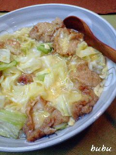 あぶら麩とキャベツの卵とじ-レシピのメイン写真