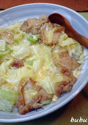 あぶら麩とキャベツの卵とじ-レシピのメイン写真