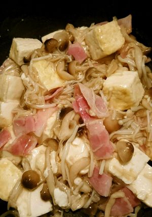 簡単♪豆腐とベーコンときのこのあんかけ♪-レシピのメイン写真