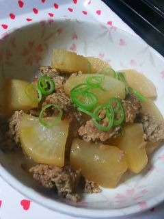 ダシダで!挽き肉と大根の煮物-レシピのメイン写真