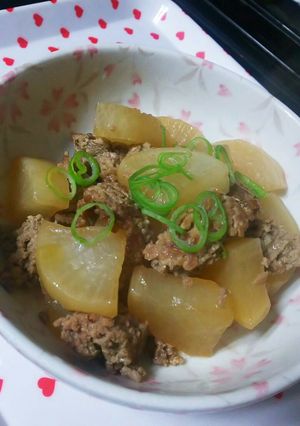 ダシダで！挽き肉と大根の煮物-レシピのメイン写真