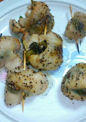 我が家のBBQ 定番の焼き鶏皮餃子-レシピのメイン写真