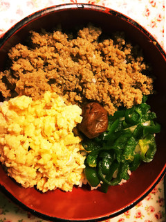 鶏そぼろ三色丼-レシピのメイン写真