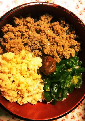 鶏そぼろ三色丼-レシピのメイン写真
