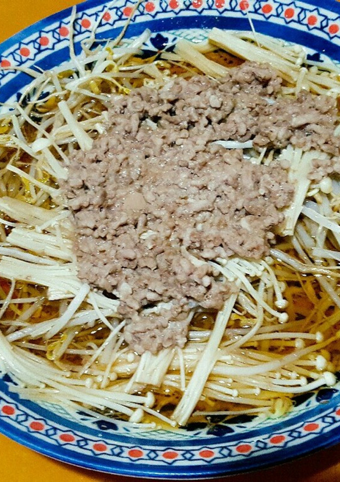 ☆簡単もやしとひき肉のあごだし蒸し☆-レシピのメイン写真