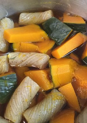 こんにゃくと南瓜の煮物-レシピのメイン写真