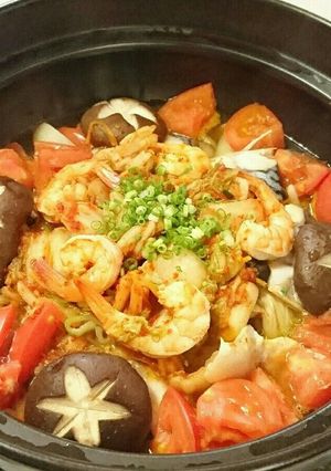トマトとキムチと塩鯖の簡単蒸し鍋-レシピのメイン写真