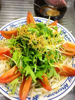 やみつき!水菜とトマト香ばしじゃこサラダ-レシピのメイン写真