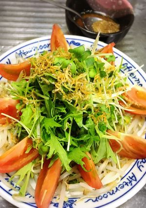 やみつき！水菜とトマト香ばしじゃこサラダ-レシピのメイン写真