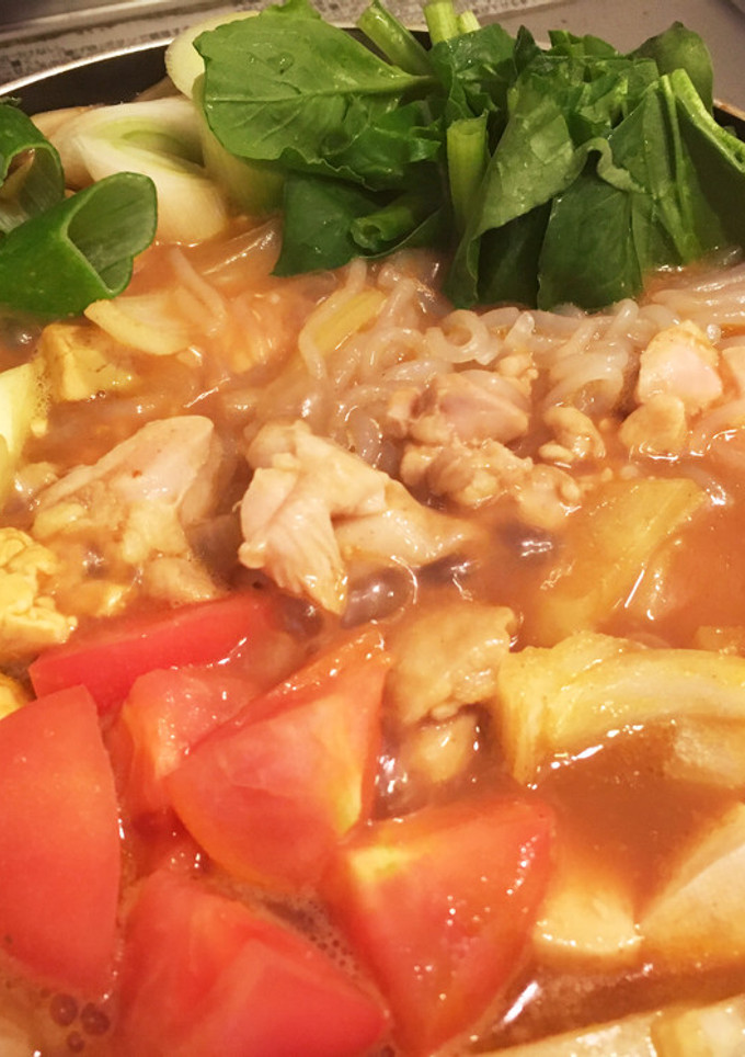 シメまでいただく！一人前簡単《カレー鍋》-レシピのメイン写真
