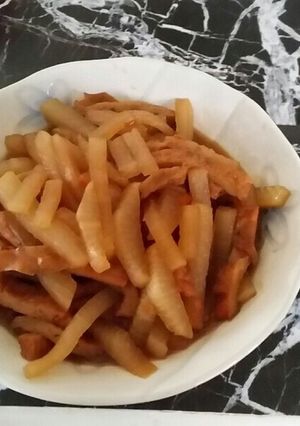 大根とヒラテンの炒め煮-レシピのメイン写真