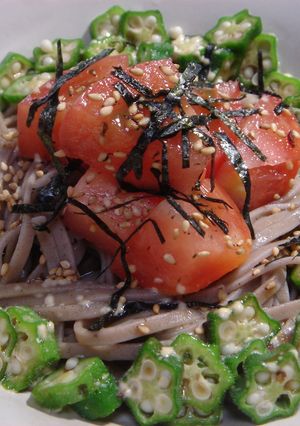 オクラとトマトの冷やしマヨそば♪-レシピのメイン写真