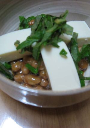 納豆に豆腐と大葉～ο～ο～ο-レシピのメイン写真